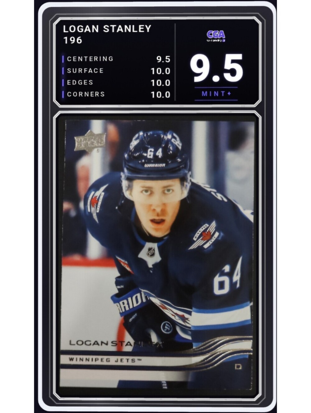2025-26 Upper Deck #196 Logan Stanley Winnipeg Jets NHL - CGA 9.5 Digital Grade